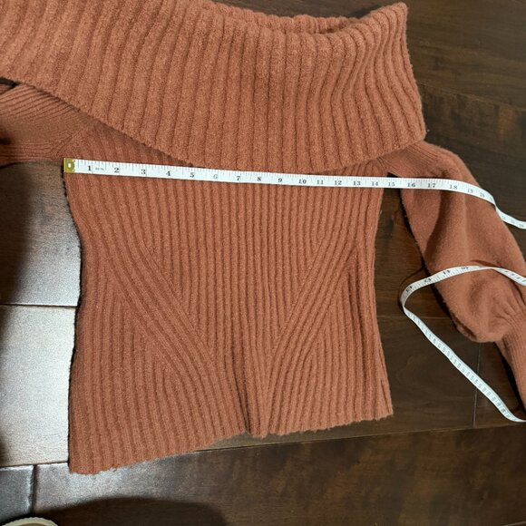 ANTHROPOLOGIE Tessa Off the Shoulder Puff Sleeve Sweater Top Size XS - Picture 6 of 12